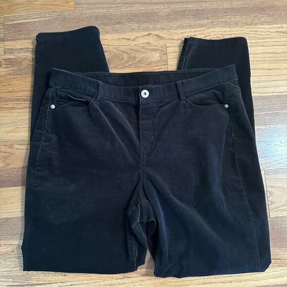 J. Jill Black Corduroy Pants, Women, Slim Straight Leg, Large TALL - Picture 2 of 14